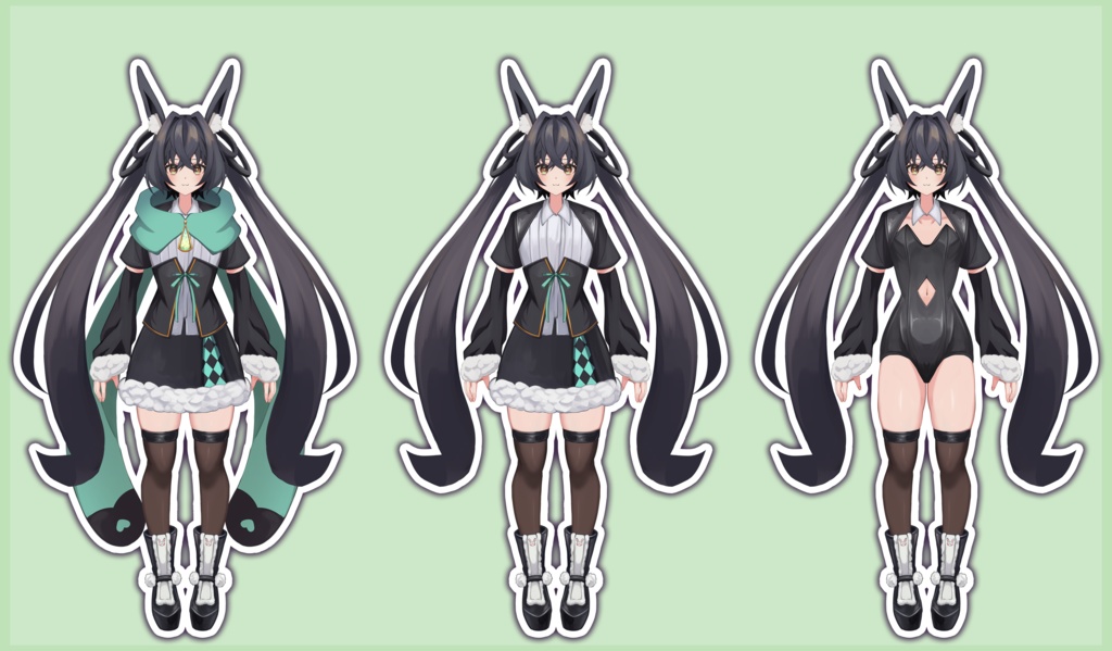 【汎用モデル】黒髪ウサギ子【VTube Studio対応】