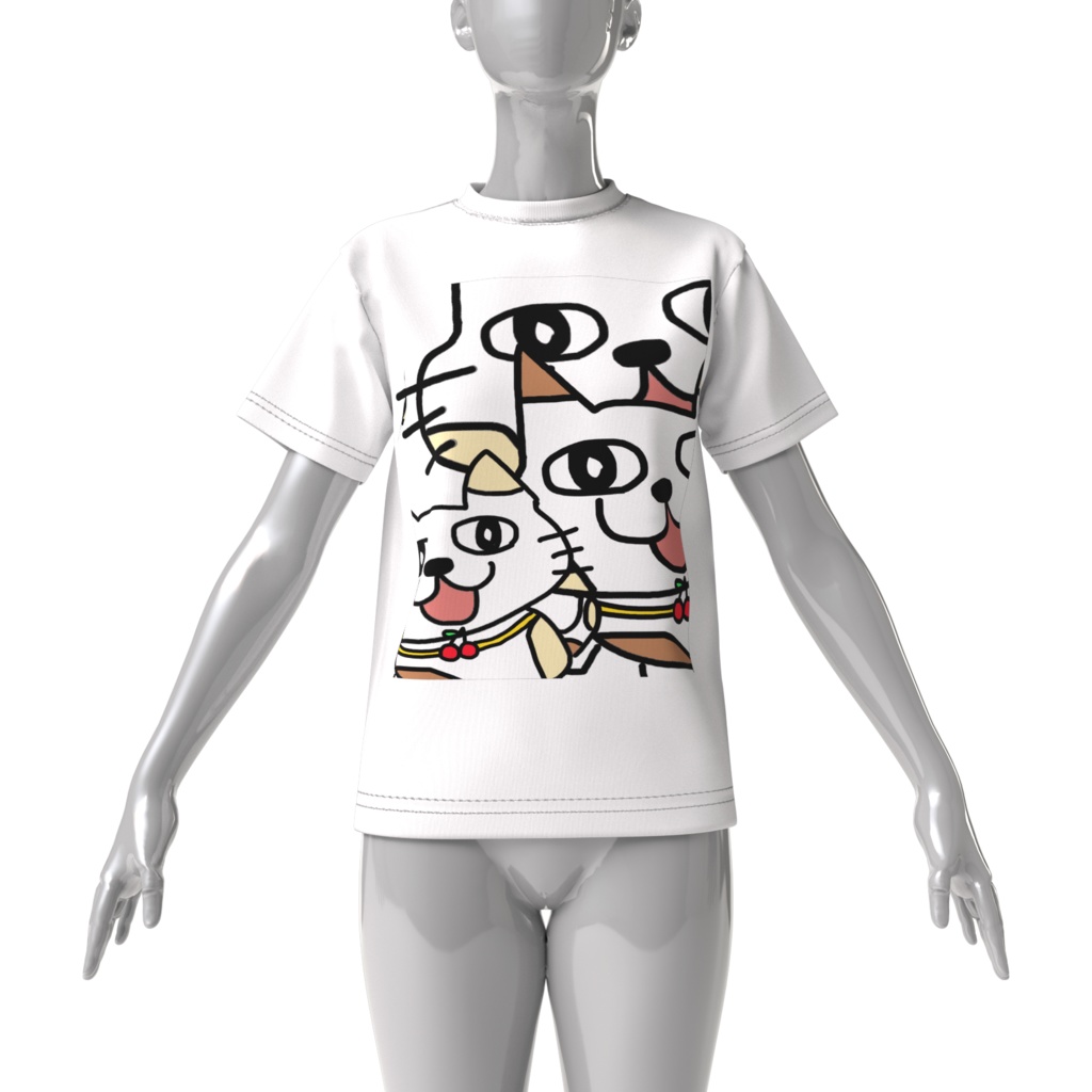 ざつなねこビックシルエットTシャツ