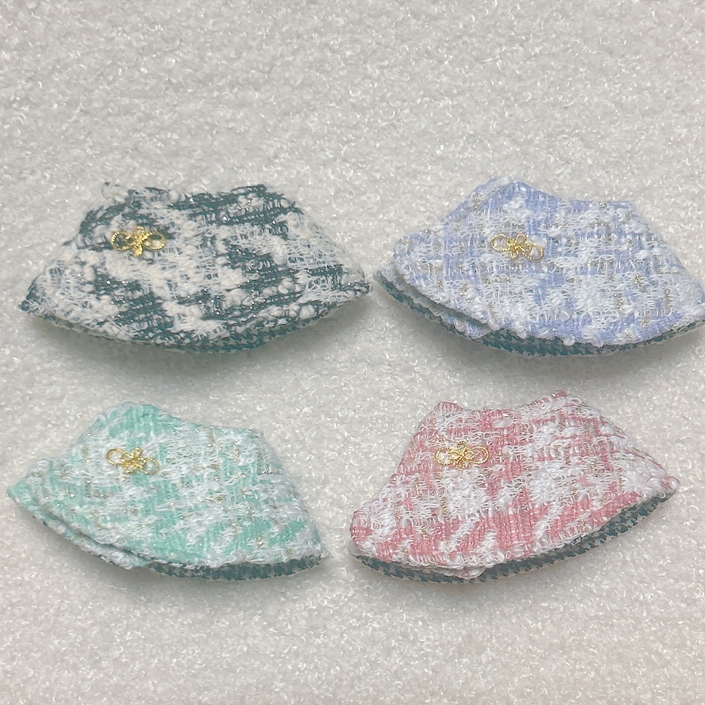 ぬい用ツイード柄ポンチョ