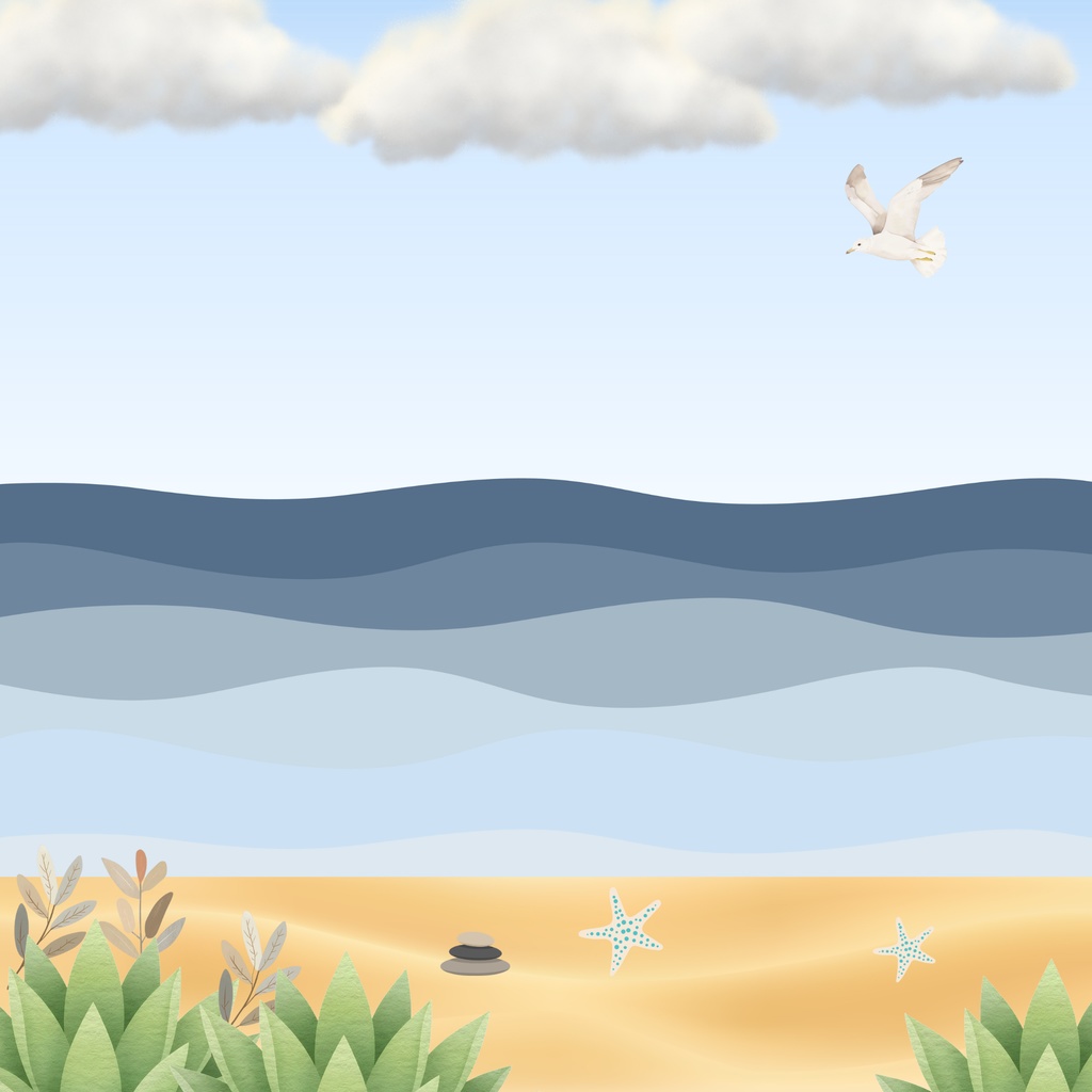 海岸、北欧　2枚セットデジタルペーパー