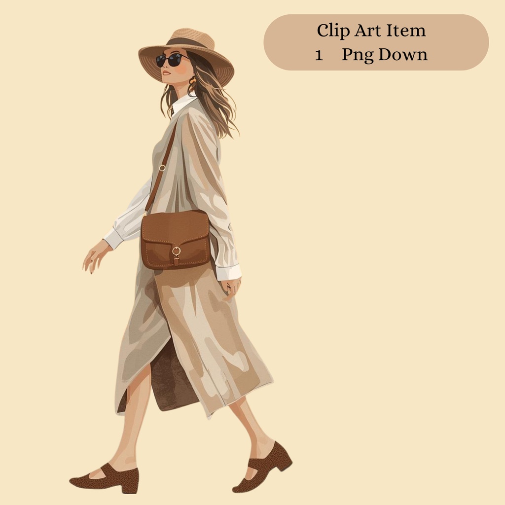 散歩2　クリップアート　1枚　テクスチャ