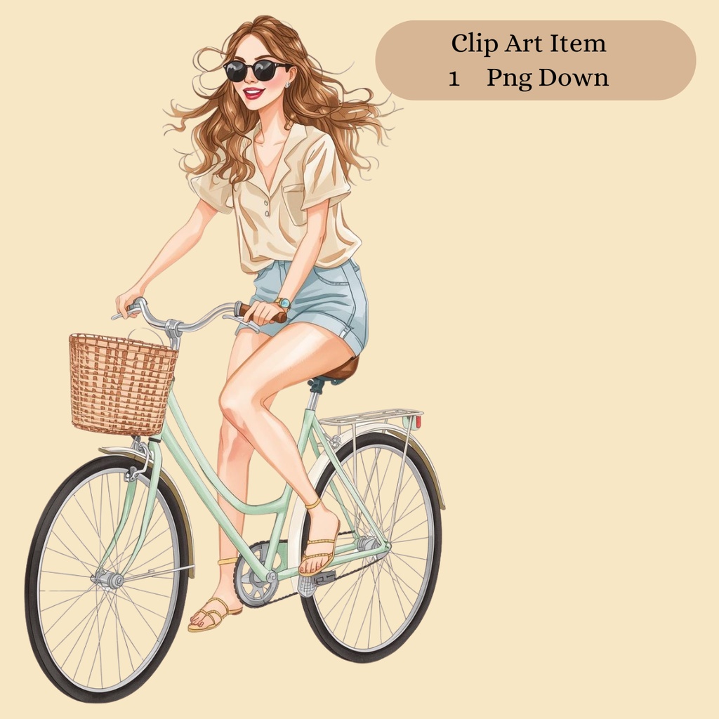 Cycling　　クリップアート　1枚　テクスチャ