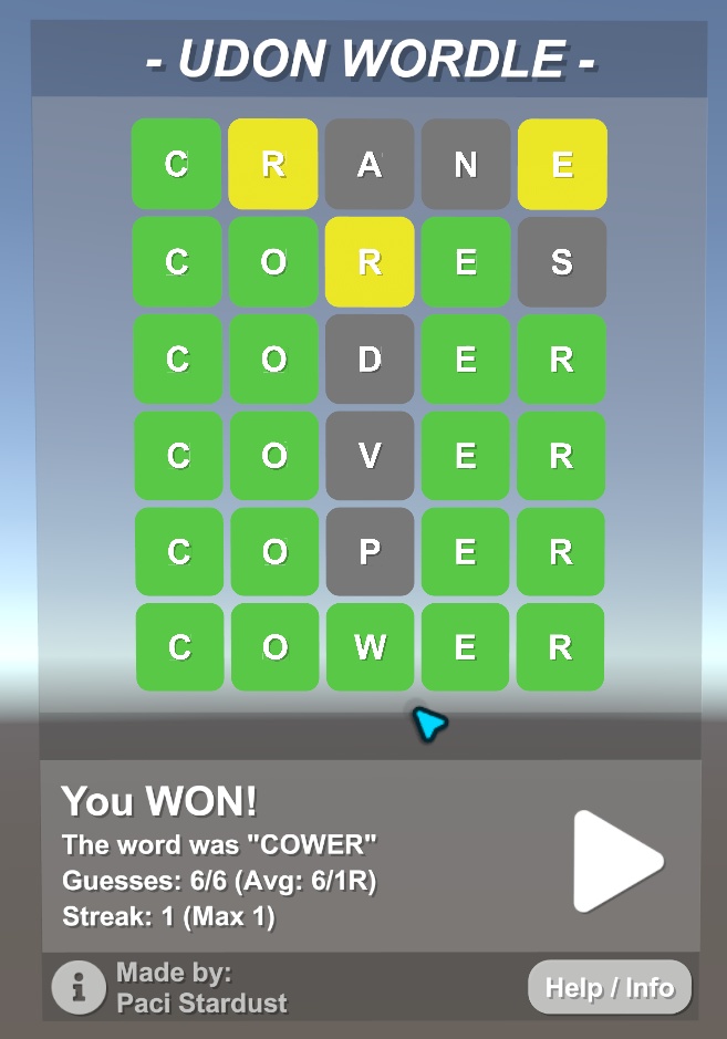 Udon Wordle - U# Based Wordle Port