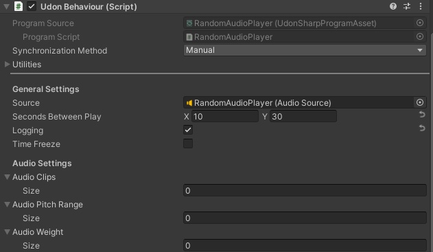 Random Audio Player - U# Prefab for Random Audio