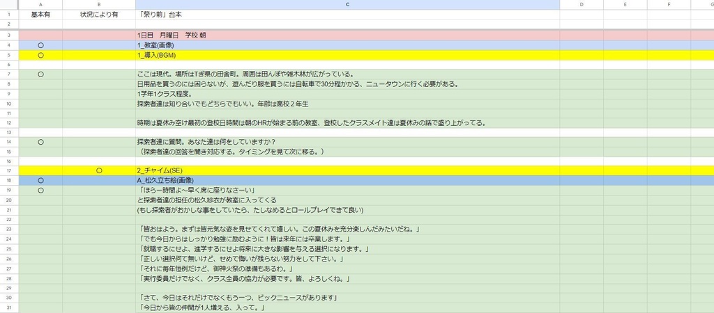 「祭り前」シナリオ/台本/シナリオ台本セット(クトゥルフ神話TRPG)