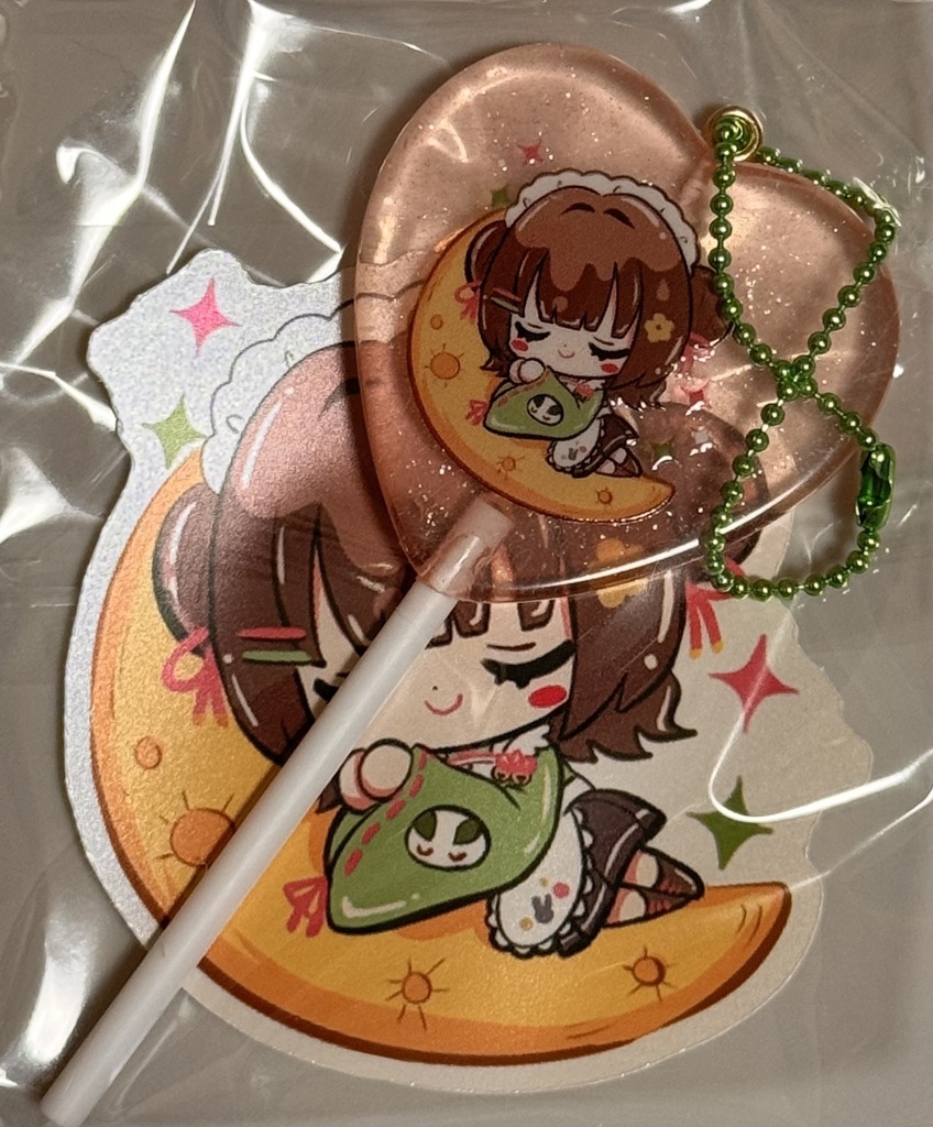 ペロペロキャンディ型キーホルダー＆シール