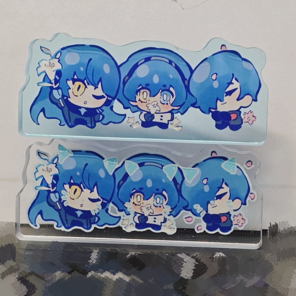 青い御三家のアクリルミニブロック