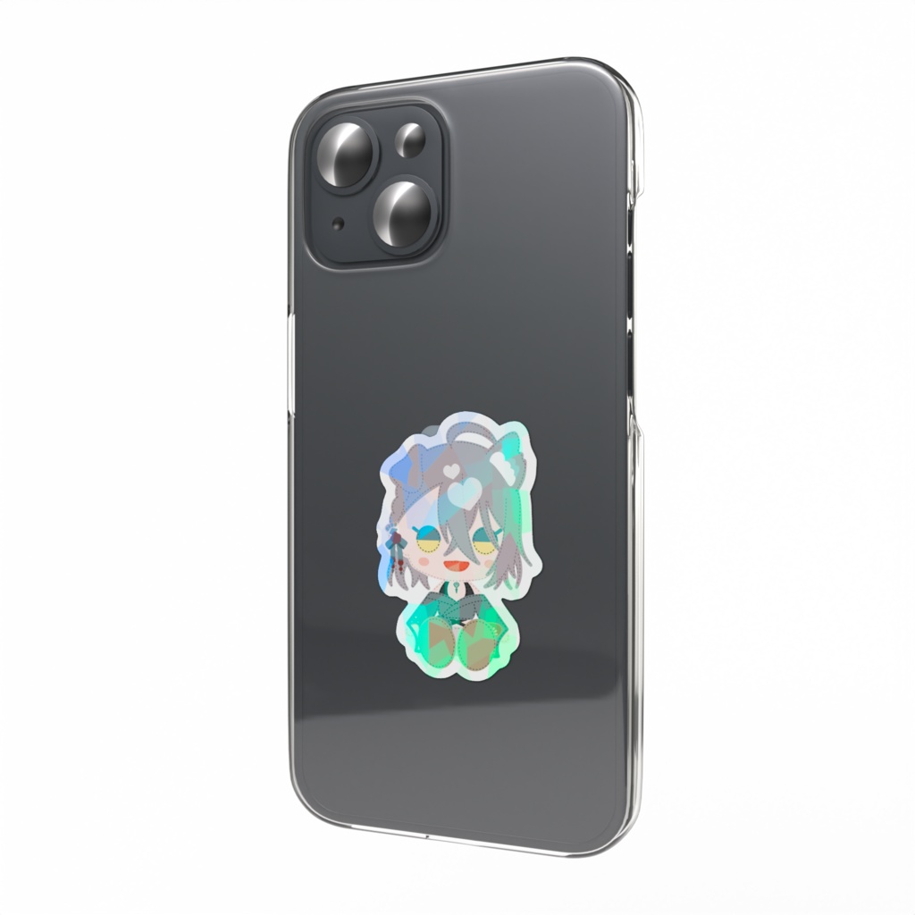 【誕生日記念】ぬいぐるみ白狗と一緒に！【白狗翠_ホログラムスマホステッカー】