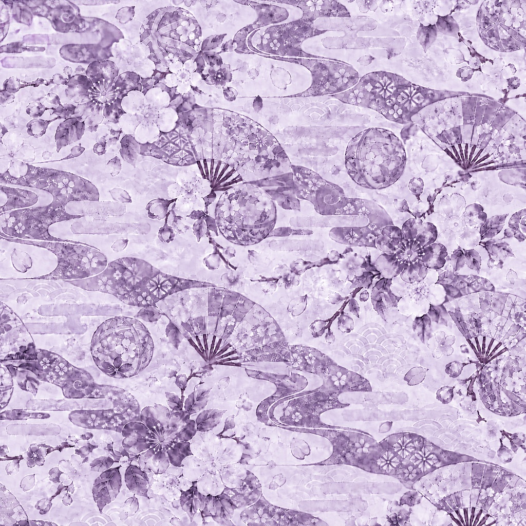 🌸 桜と扇の華やかな和柄|シームレスデジタルペーパー10色セット Japanese Sakura & Folding Fan Seamless Digital Paper – 10 Colors