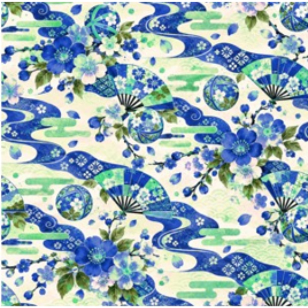 紅と金の華やかな和柄|桜・扇・手まりのデジタルペーパー10色セット|Japanese Floral Digital Paper – 10 Colors