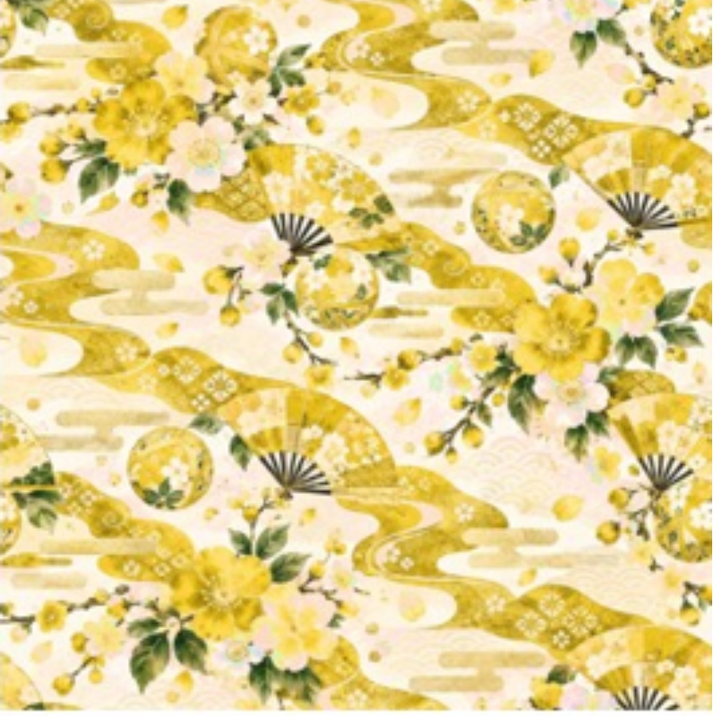 紅と金の華やかな和柄|桜・扇・手まりのデジタルペーパー10色セット|Japanese Floral Digital Paper – 10 Colors