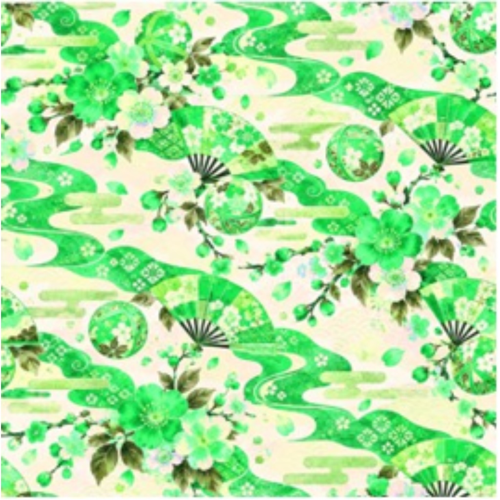 紅と金の華やかな和柄|桜・扇・手まりのデジタルペーパー10色セット|Japanese Floral Digital Paper – 10 Colors