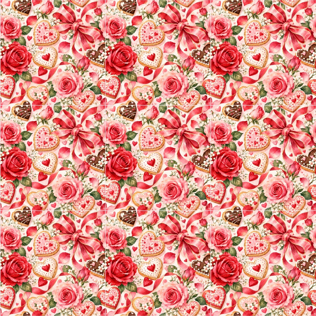🌹 バラとハートクッキーの甘い贈り物 🌹 Roses & Heart Cookies