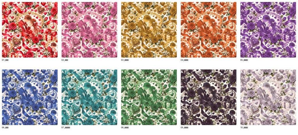 「愛を誓う二人の優しい時間・バレンタイン水彩デジタルペーパー10色セット」A Tender Moment of Love – Romantic Couple Valentine Watercolor Digital Paper | 10 Colors