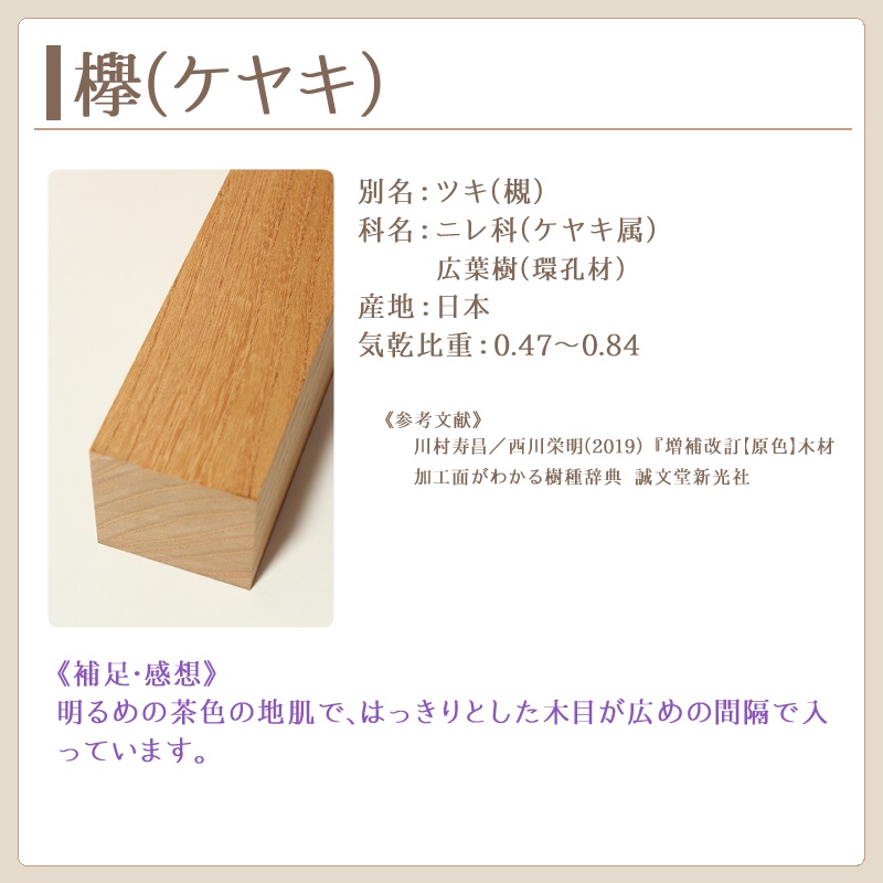 欅（ケヤキ）　製作実績