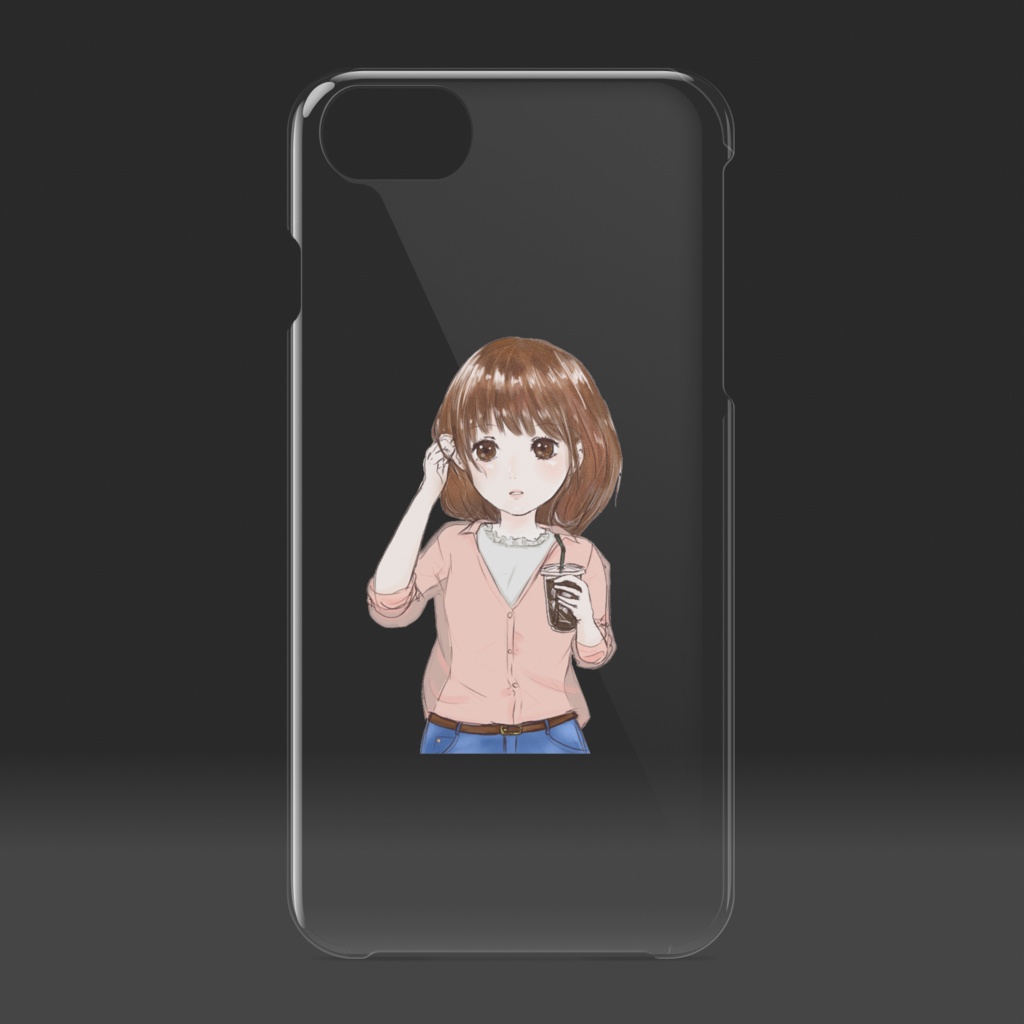 アイスコーヒーと女の子 iPhoneクリアケース