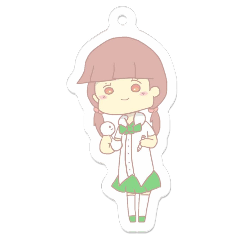 てるてるぼうずを作ってる鴫野ちゃんのストラップ