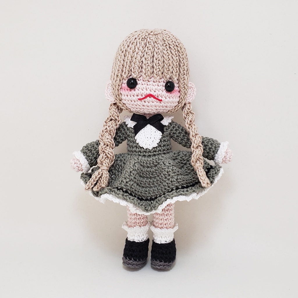あみぐるみ クラシカルワンピース×グレー