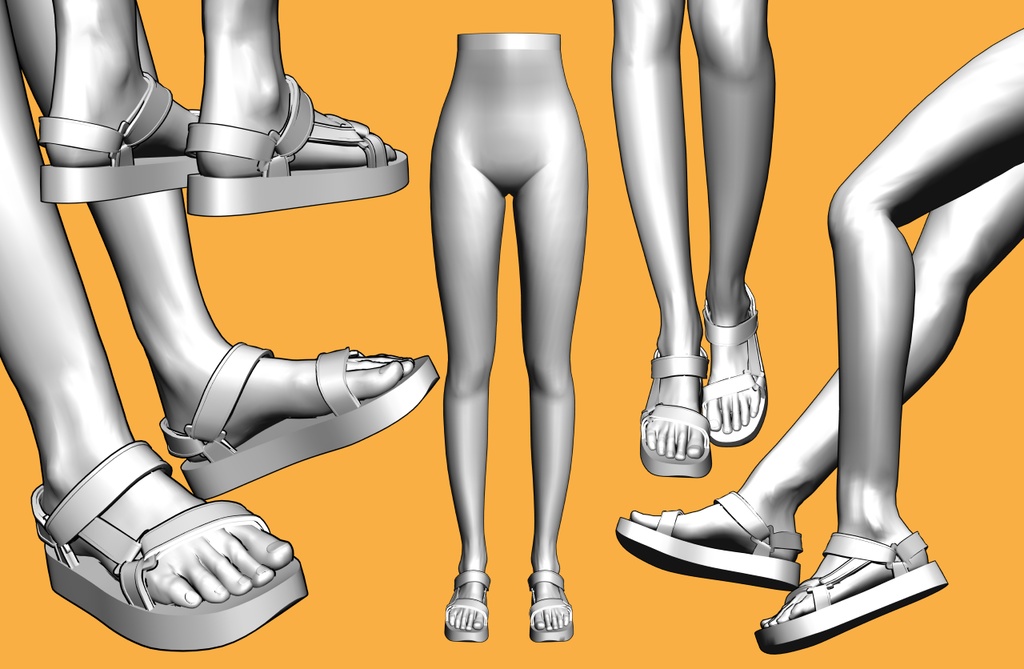 スポーツサンダル+下半身