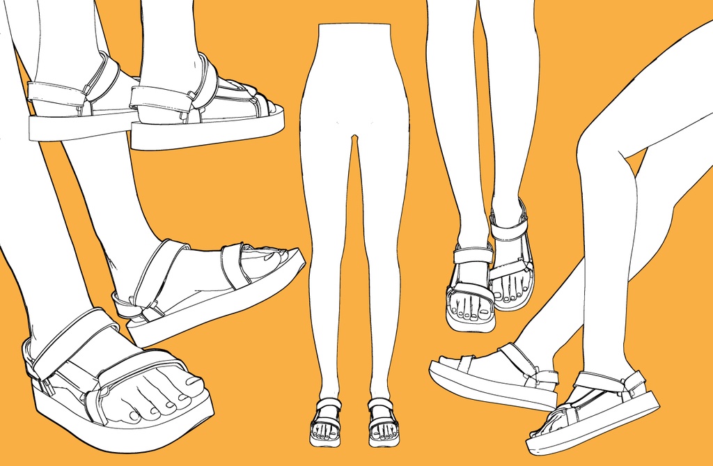 スポーツサンダル+下半身