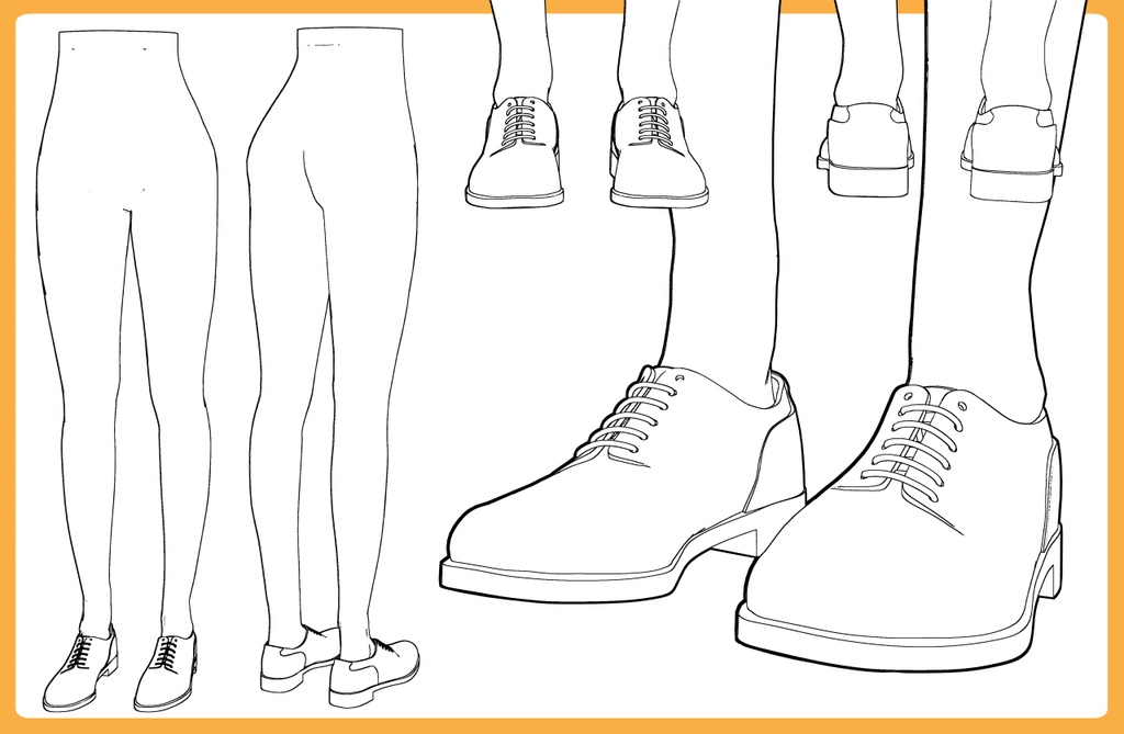 レザーシューズ プレーントゥー+下半身