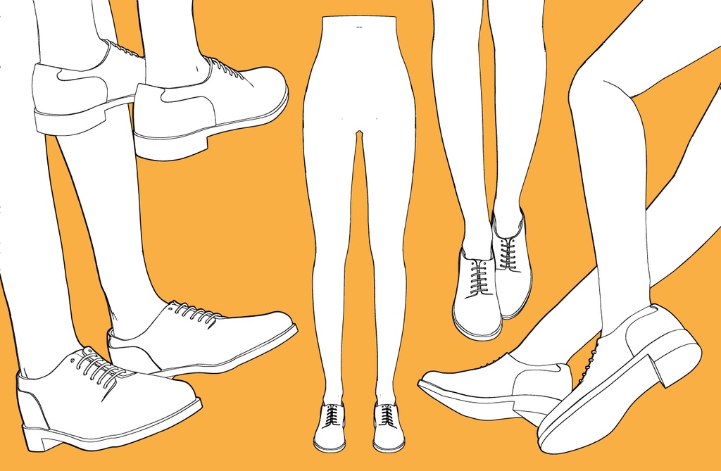 レザーシューズ プレーントゥー+下半身