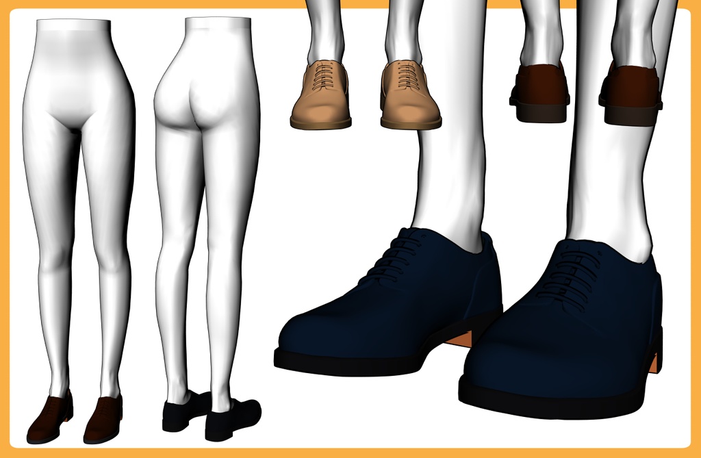 レザーシューズ プレーントゥー+下半身