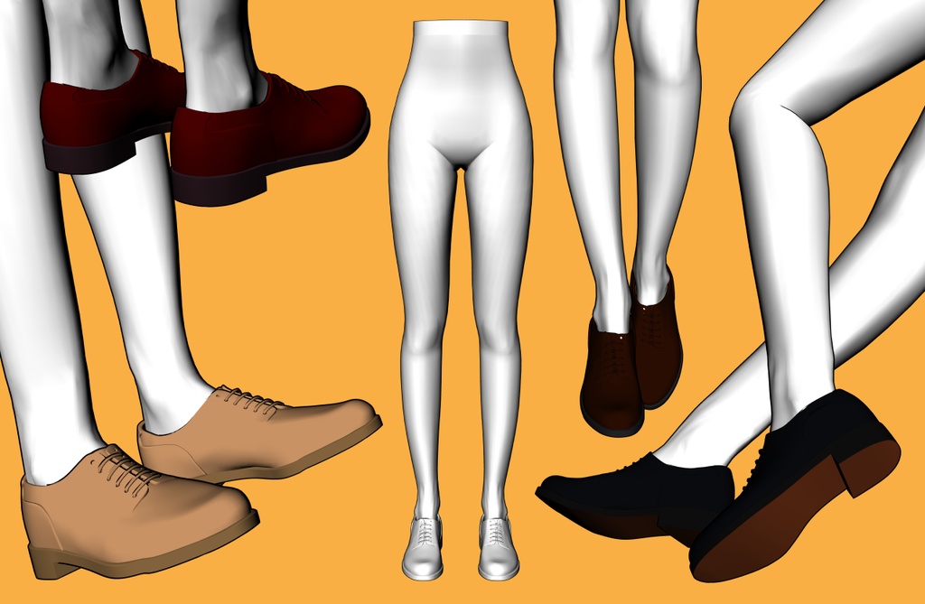 レザーシューズ プレーントゥー+下半身