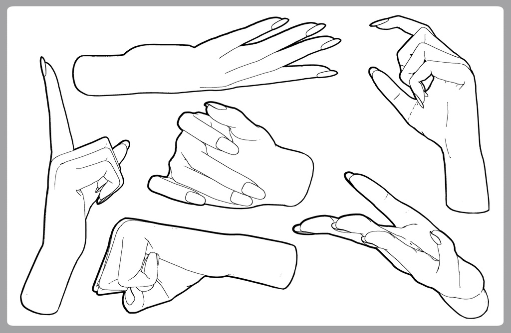 女性の手 ネイル