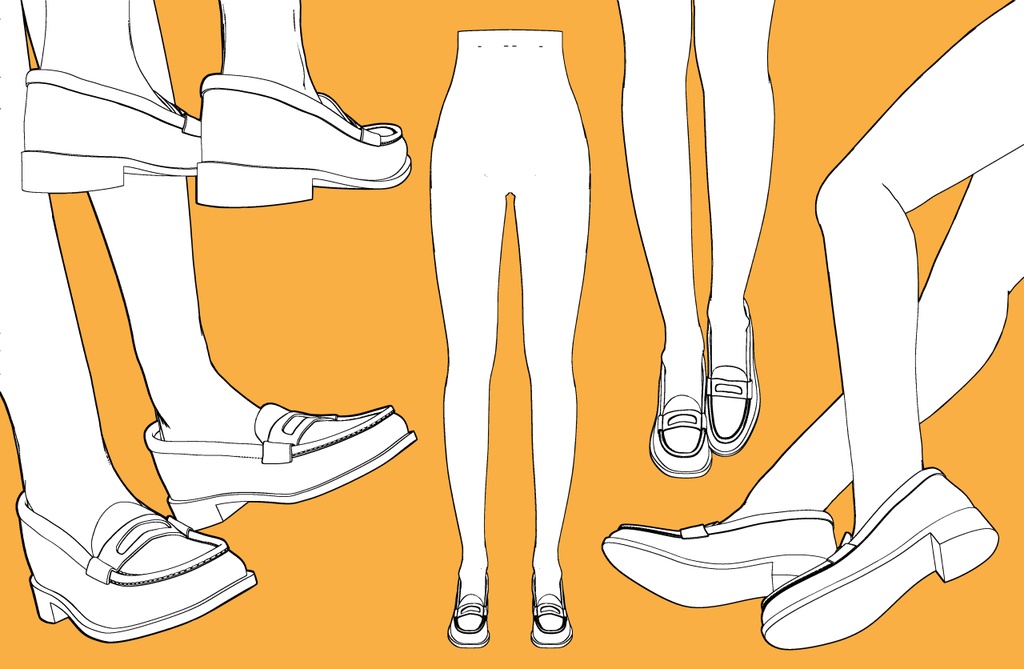 ローファー スクール+下半身