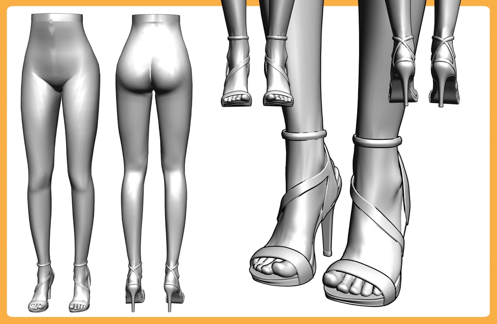 ストラップサンダル+下半身