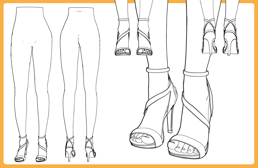 ストラップサンダル+下半身