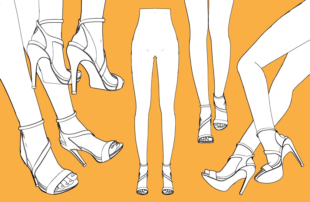 ストラップサンダル+下半身