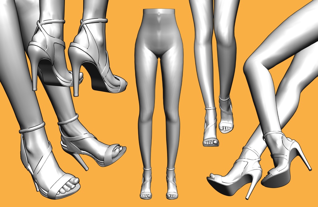 ストラップサンダル+下半身