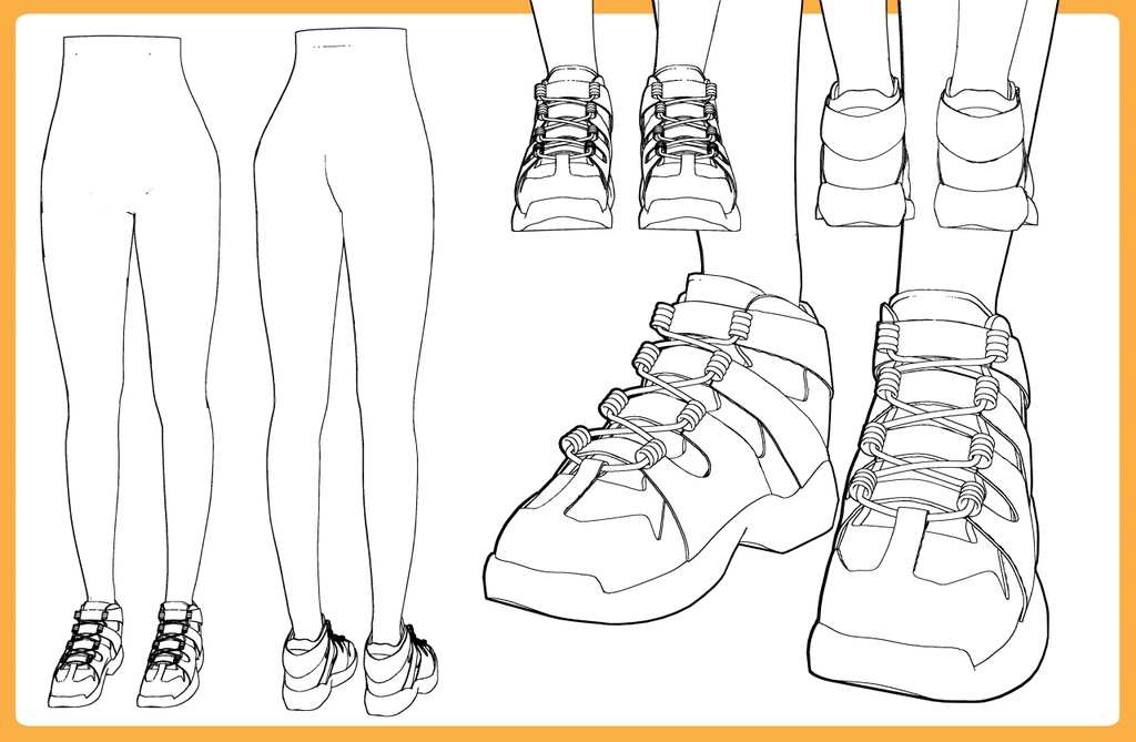 ミドルカットスニーカー+下半身