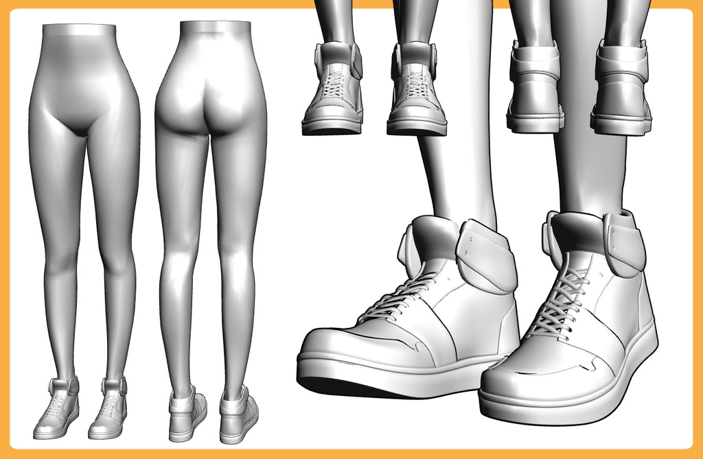 バスケットボールシューズ+下半身