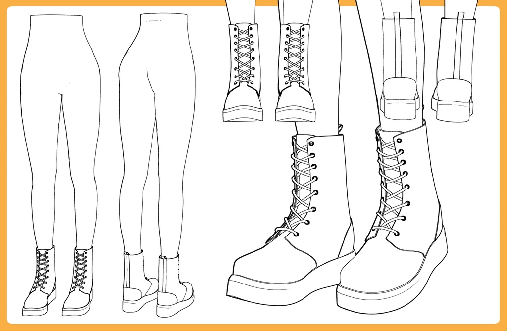 レースアップブーツ 厚底+下半身