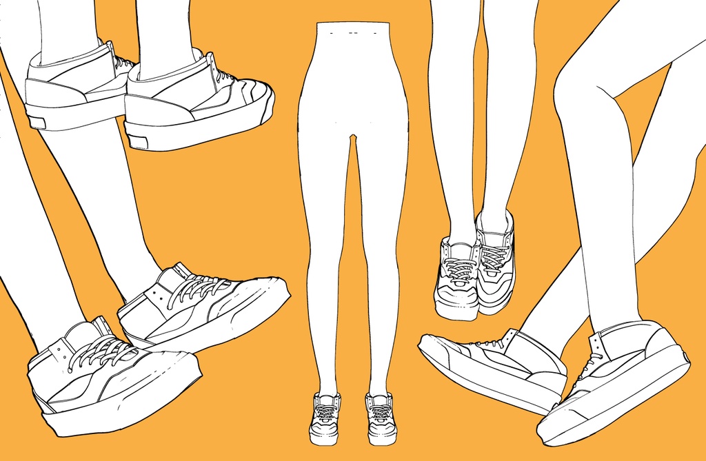 ミドルカットスニーカー2+下半身