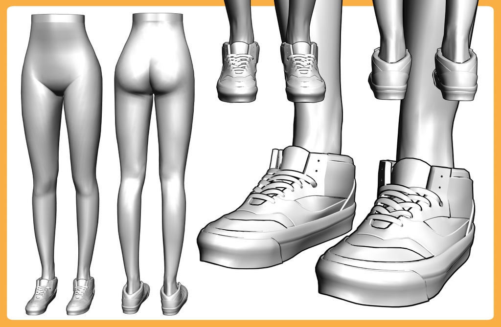 ミドルカットスニーカー2+下半身