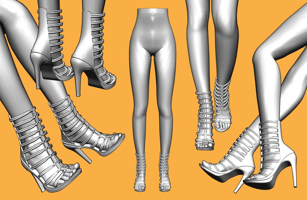 ボーンサンダル+下半身