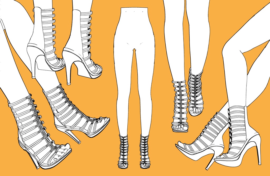 ボーンサンダル+下半身