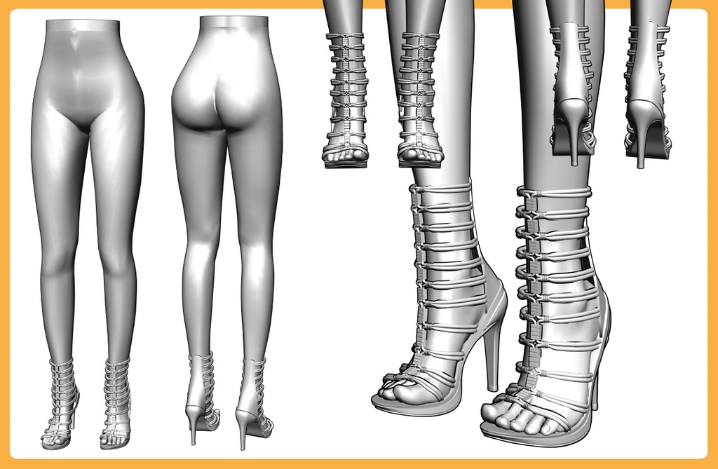 ボーンサンダル+下半身