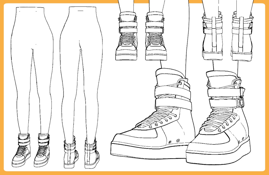 ハイカットスニーカー+下半身