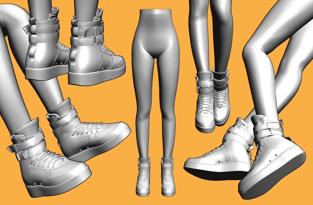 ハイカットスニーカー+下半身