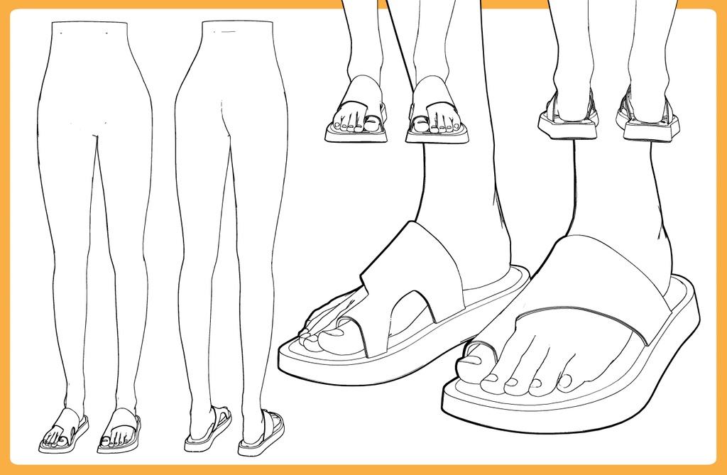 ボリュームソールサンダル+下半身