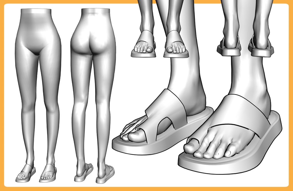 ボリュームソールサンダル+下半身