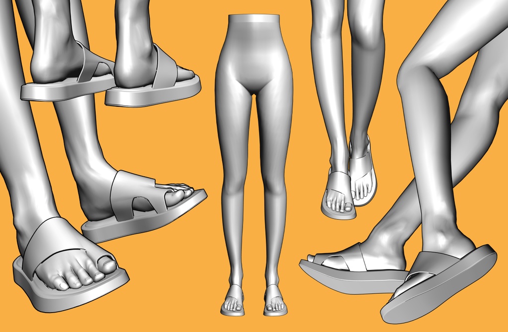 ボリュームソールサンダル+下半身