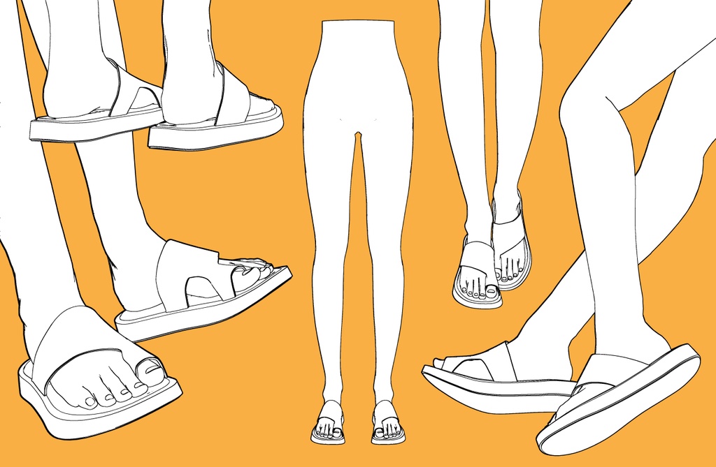 ボリュームソールサンダル+下半身