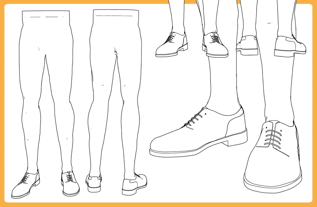 革靴 プレーントゥー+男性下半身