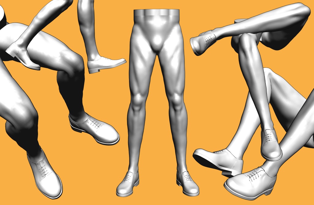 革靴 プレーントゥー+男性下半身